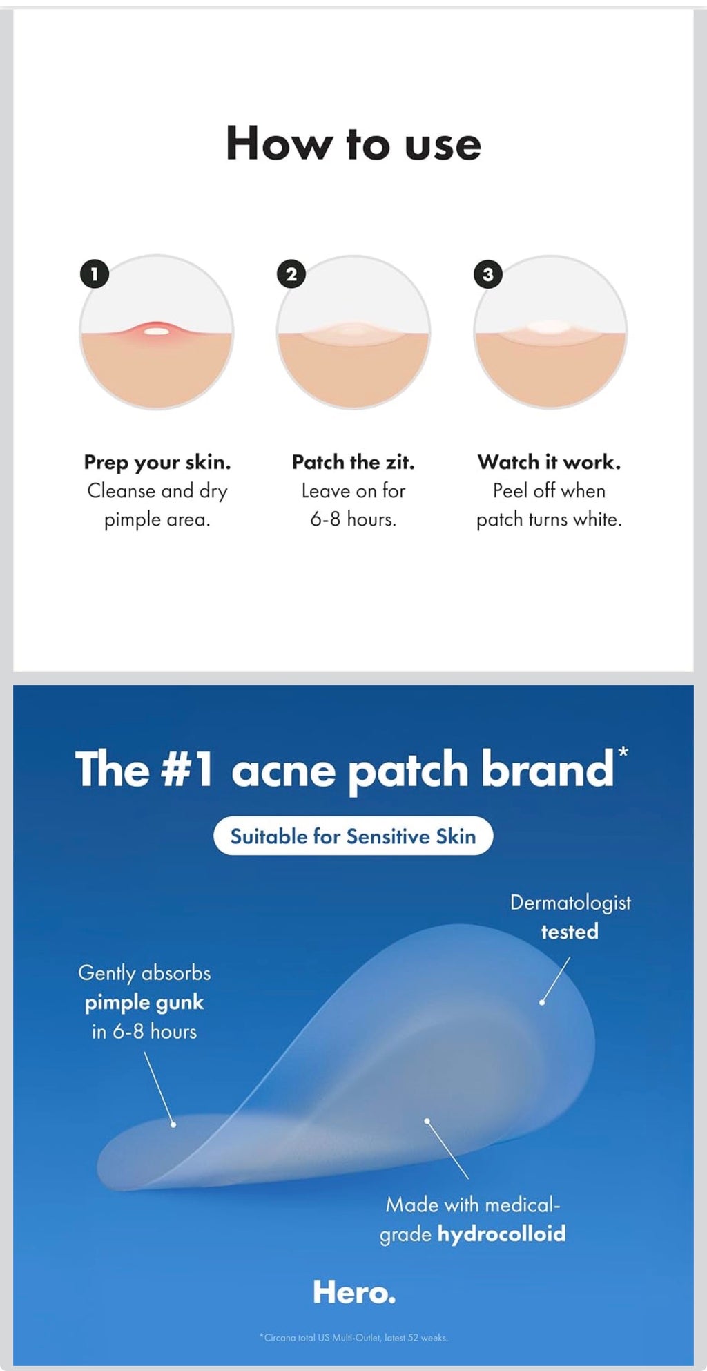 Mighty Patch Invisible+ - Acne Pimple Patches (72 Count)