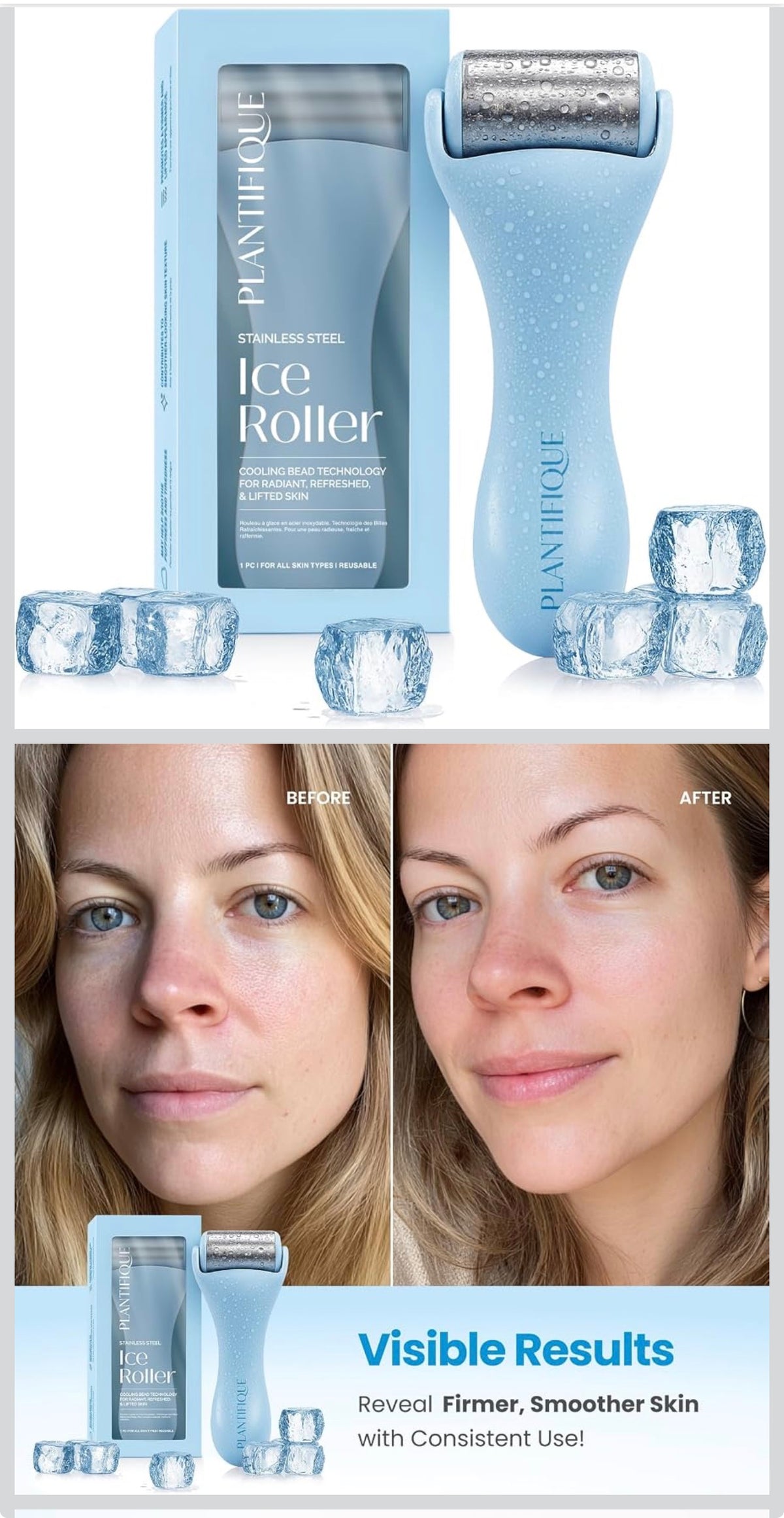 Plantifique Ice Roller - Facial Tool for Depuffing