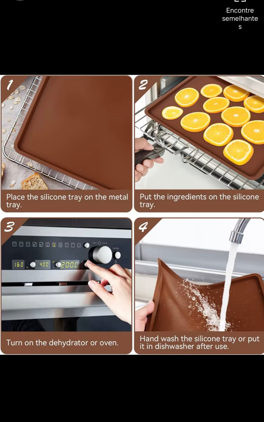 6-Pack Silicone Dehydrator Trays Nonstick Dry Mats - Brown (30x27.4cm