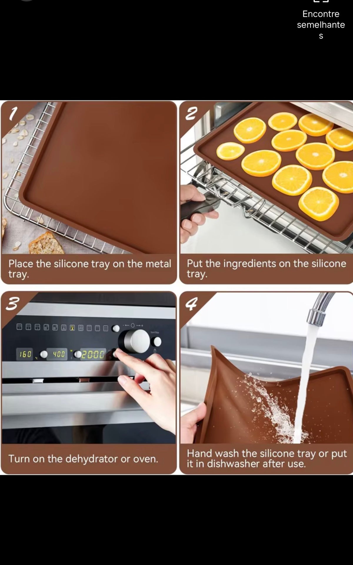 6-Pack Silicone Dehydrator Trays Nonstick Dry Mats - Brown (30x27.4cm
