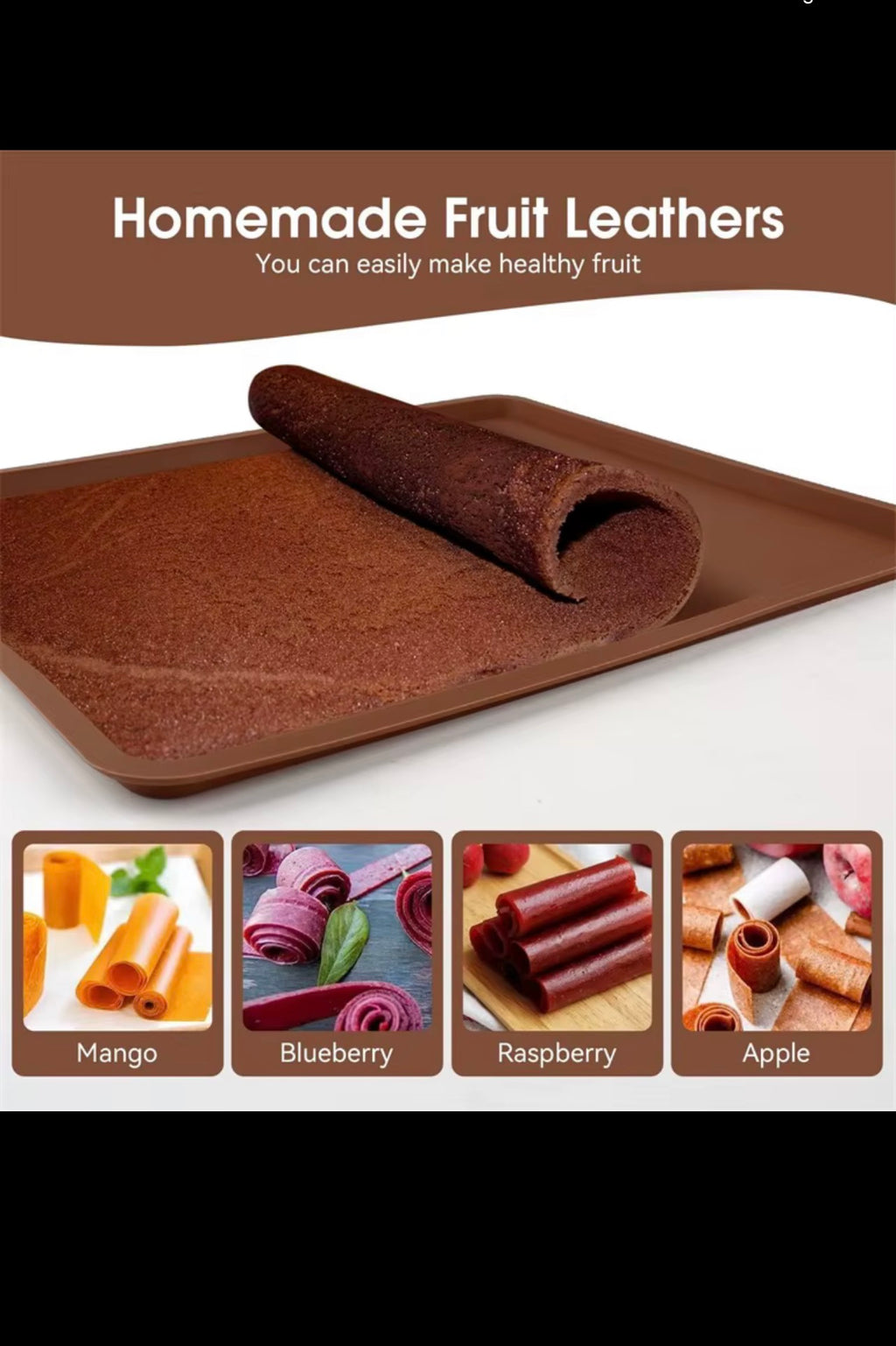 6-Pack Silicone Dehydrator Trays Nonstick Dry Mats - Brown (30x27.4cm