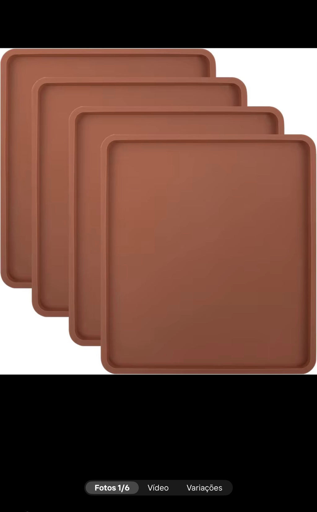 6-Pack Silicone Dehydrator Trays Nonstick Dry Mats - Brown (30x27.4cm